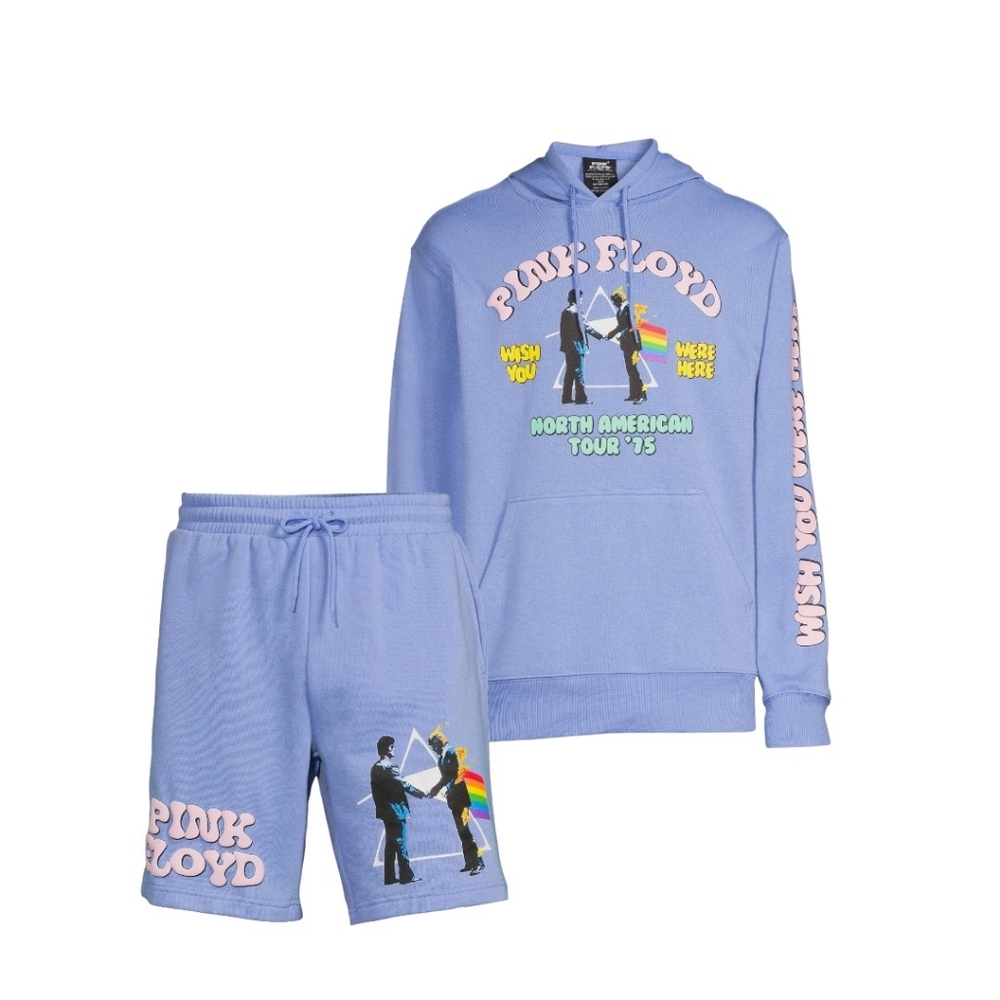Pink Floyd Hoddie Sweatshirt and Jogger Short Set